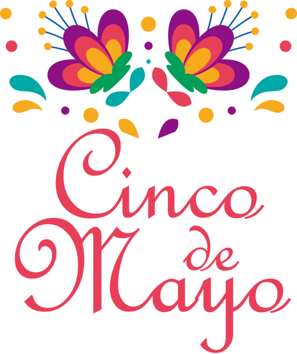 Transparent Cinco de mayo Floral design Cut flowers Wall Decal for Fifth of May for Cinco De Mayo