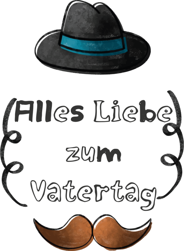Transparent Father's Day Hat Font Eyewear for Alles Liebe zum Vatertag for Fathers Day