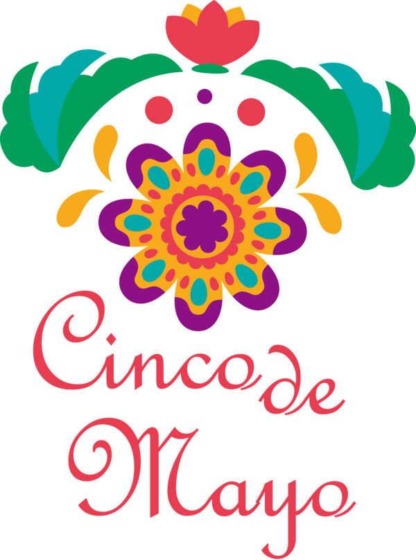 Transparent Cinco de mayo Floral design Cut flowers Design for Fifth of May for Cinco De Mayo