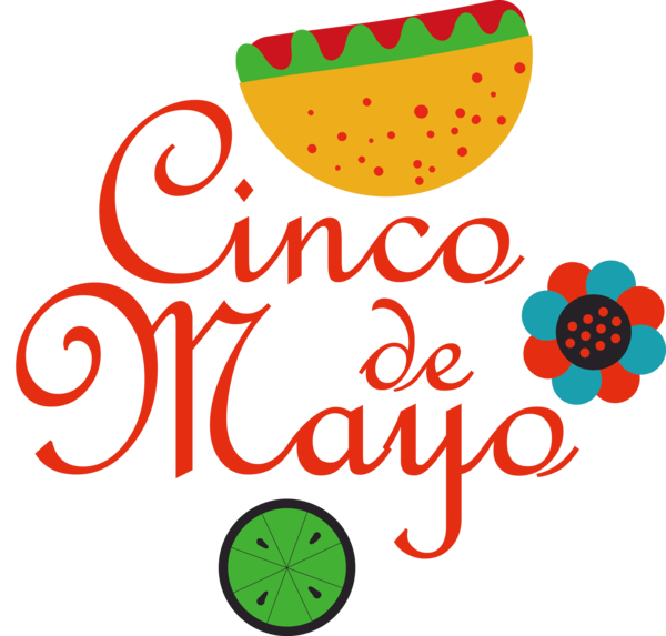Transparent Cinco de mayo Logo Line Flower for Fifth of May for Cinco De Mayo