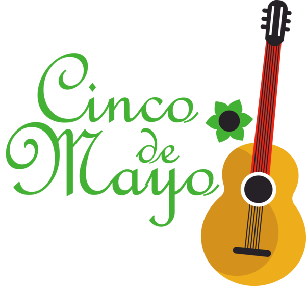 Transparent Cinco de mayo String Instrument Guitar Logo for Fifth of May for Cinco De Mayo