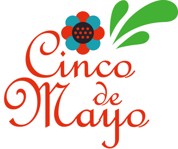 Transparent Cinco de mayo Logo Flower Line for Fifth of May for Cinco De Mayo