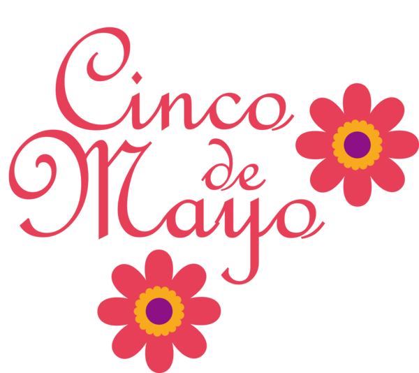 Transparent Cinco de mayo Floral design Cut flowers Logo for Fifth of May for Cinco De Mayo