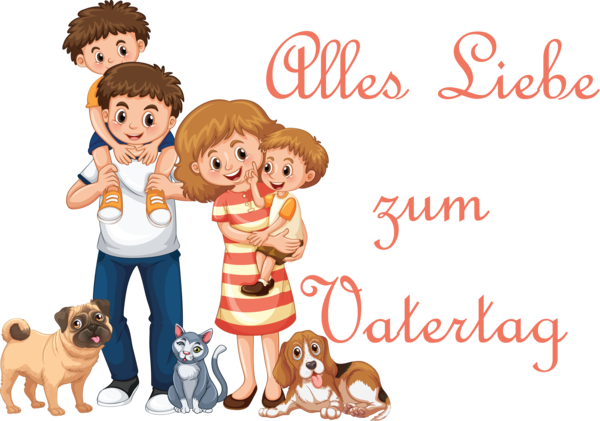 Transparent Father's Day Family  Vector for Alles Liebe zum Vatertag for Fathers Day
