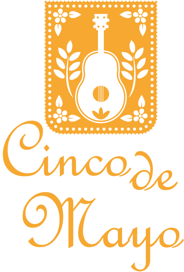 Transparent Cinco de mayo Logo Yellow Line for Fifth of May for Cinco De Mayo