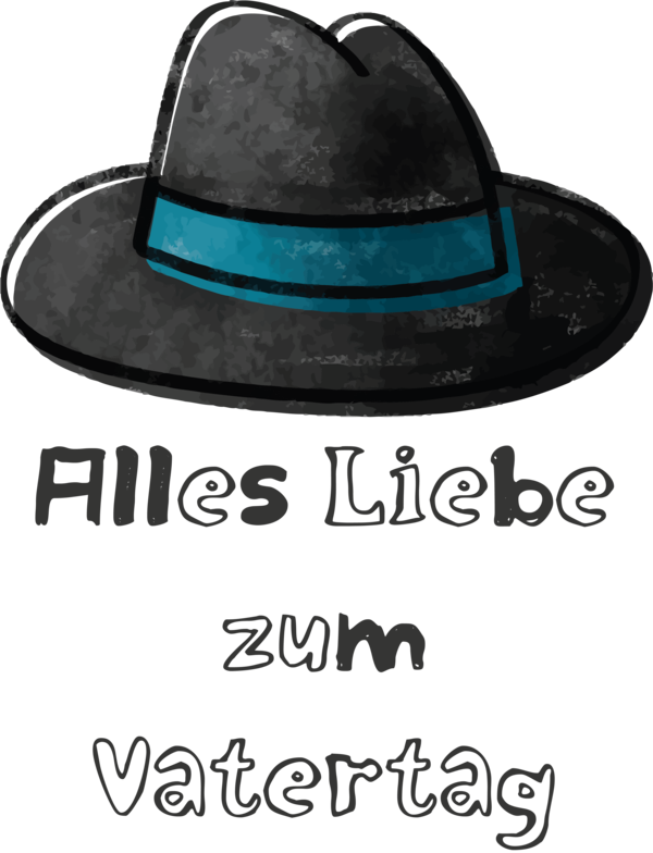 Transparent Father's Day Hat Teal Fashion for Alles Liebe zum Vatertag for Fathers Day