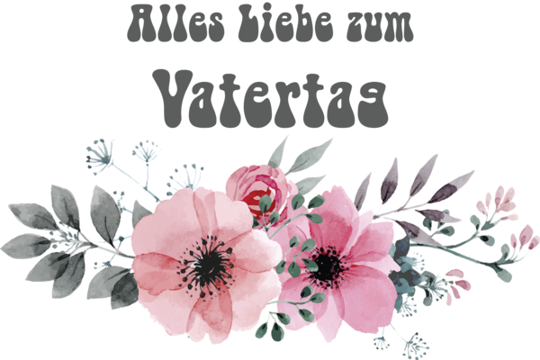 Transparent Father's Day Design Flower Floral design for Alles Liebe zum Vatertag for Fathers Day