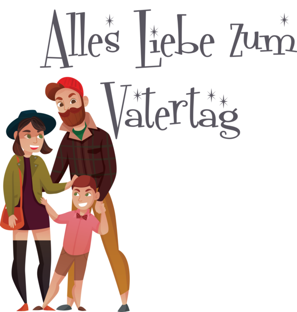 Transparent Father's Day Animation Cartoon Drawing for Alles Liebe zum Vatertag for Fathers Day