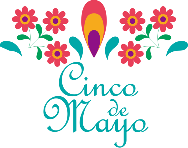 Transparent Cinco de mayo Design Floral design Cut flowers for Fifth of May for Cinco De Mayo