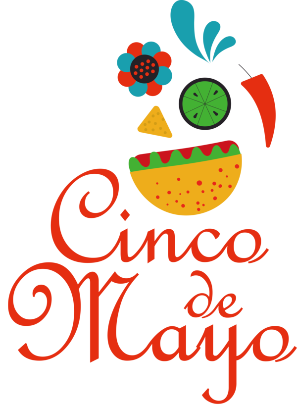 Transparent Cinco de mayo Logo Vegetable Flower for Fifth of May for Cinco De Mayo
