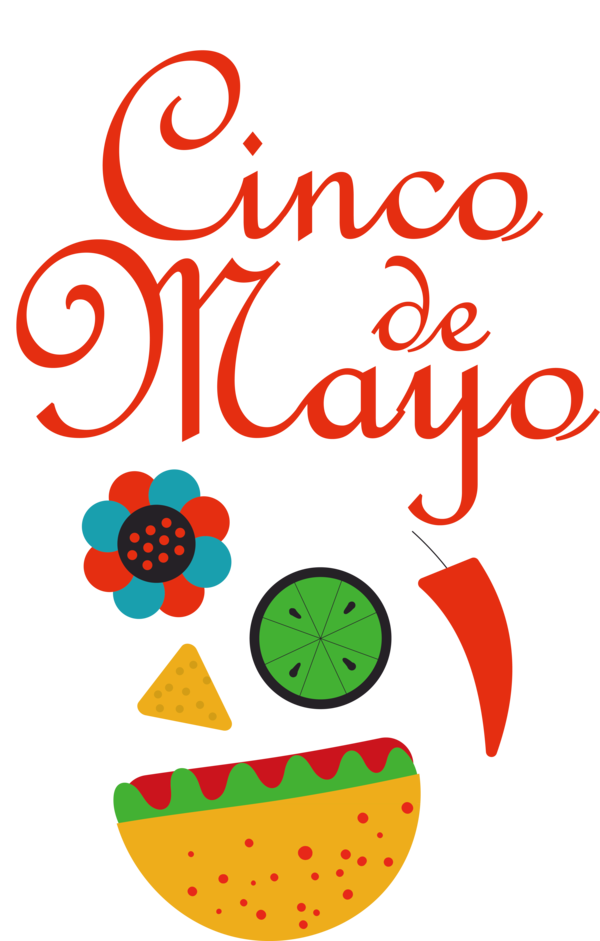 Transparent Cinco de mayo Line Meter Flower for Fifth of May for Cinco De Mayo