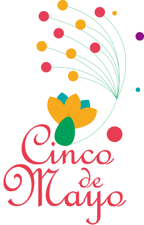 Transparent Cinco de mayo Flower Petal Line for Fifth of May for Cinco De Mayo