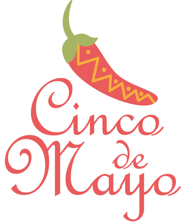 Transparent Cinco de mayo Logo Vegetable Design for Fifth of May for Cinco De Mayo
