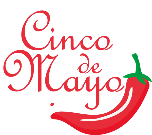 Transparent Cinco de mayo Logo Calligraphy Vegetable for Fifth of May for Cinco De Mayo