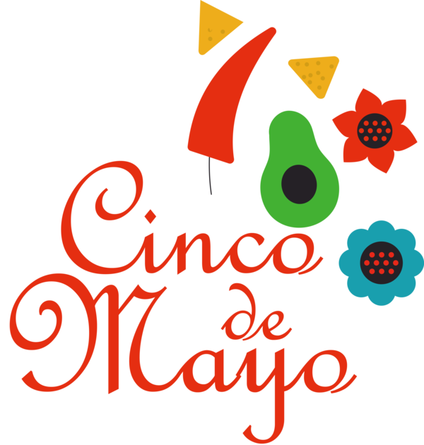 Transparent Cinco de mayo Logo Flower Line for Fifth of May for Cinco De Mayo