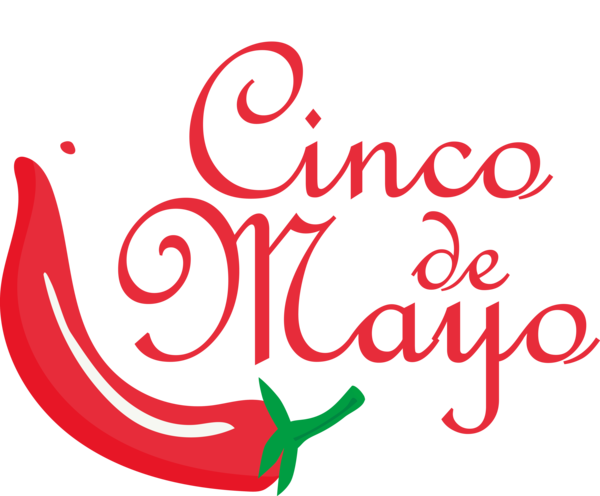 Transparent Cinco de mayo Logo Calligraphy Line for Fifth of May for Cinco De Mayo