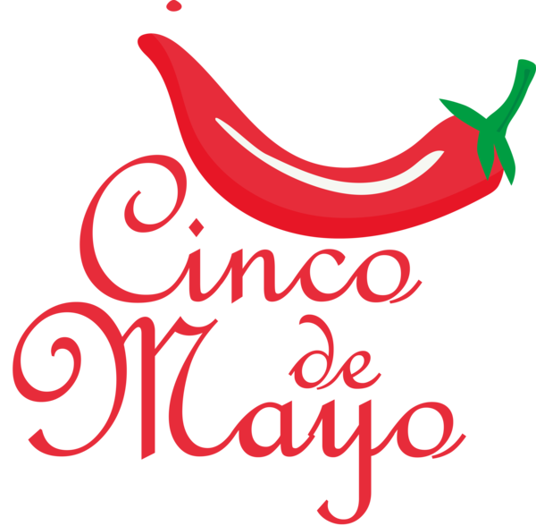 Transparent Cinco de mayo Logo Calligraphy Line for Fifth of May for Cinco De Mayo