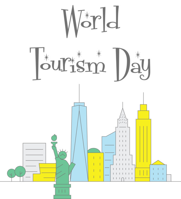 Transparent World Tourism Day Design Green Line for Tourism Day for World Tourism Day