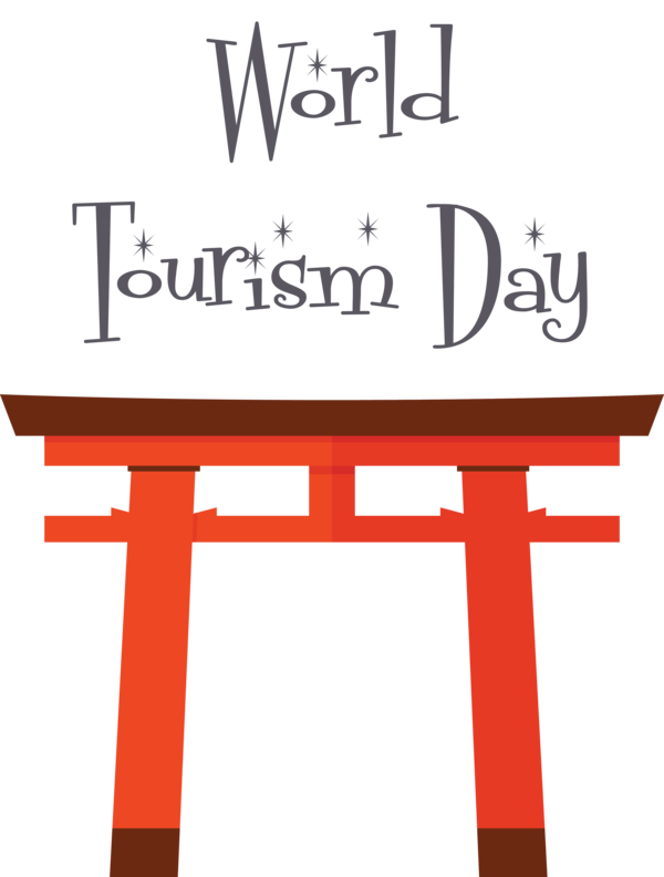 Transparent World Tourism Day Fushimi Inari Taisha Design Logo for Tourism Day for World Tourism Day