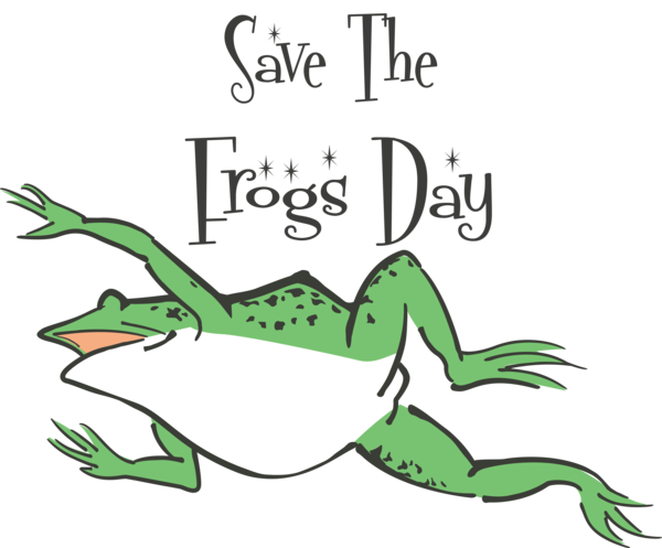Transparent World Frog Day Line art Toad Frogs for Save The Frogs Day for World Frog Day