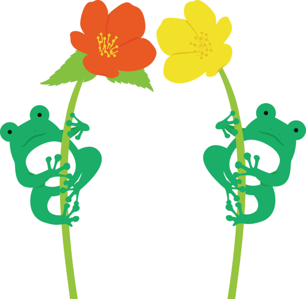 Transparent World Frog Day Leaf Cut flowers Plant stem for Cartoon Frog for World Frog Day