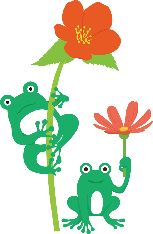 Transparent World Frog Day Flower Frogs Plant stem for Cartoon Frog for World Frog Day