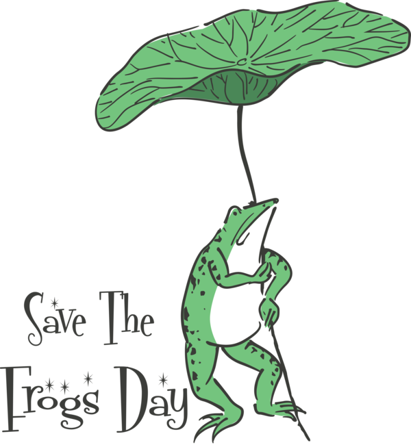 Transparent World Frog Day Leaf Plant stem Cartoon for Save The Frogs Day for World Frog Day