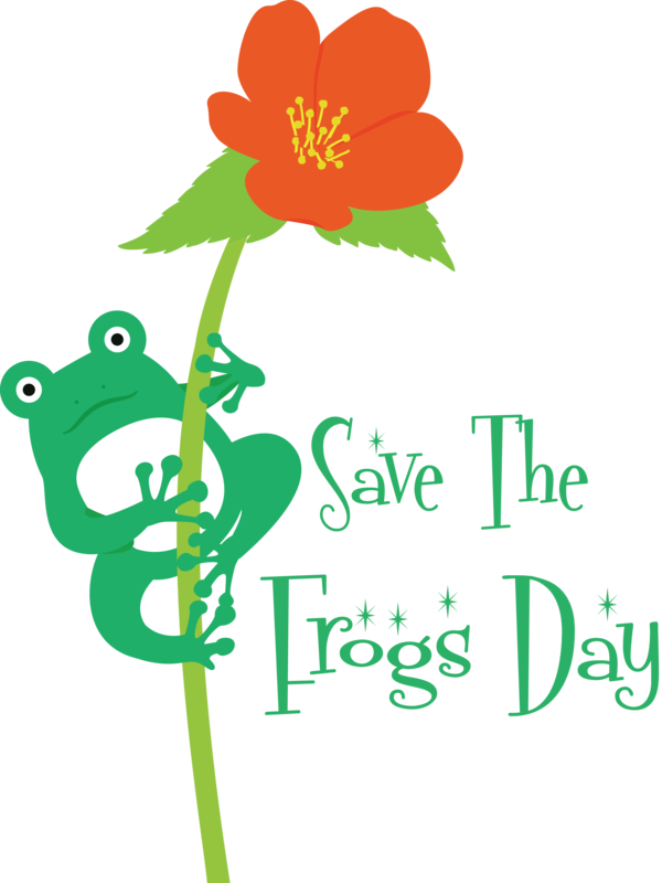Transparent World Frog Day Leaf Cut flowers Plant stem for Save The Frogs Day for World Frog Day