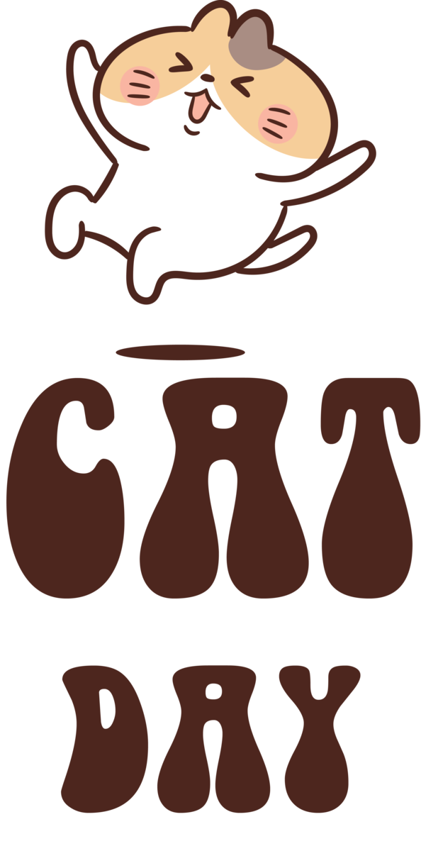Transparent International Cat Day Design Cartoon Logo for Cat Day for International Cat Day