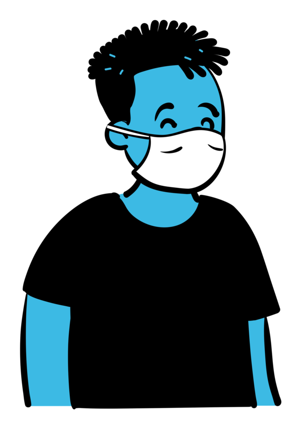 Transparent World Health Day T-Shirt Human Cartoon for Wearing Medical Masks for World Health Day