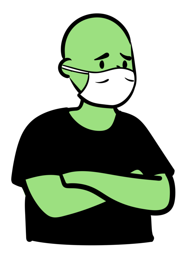 Transparent World Health Day Cartoon Character Green for Wearing Medical Masks for World Health Day