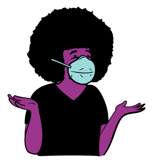 Transparent World Health Day Cartoon Character Joint for Wearing Medical Masks for World Health Day
