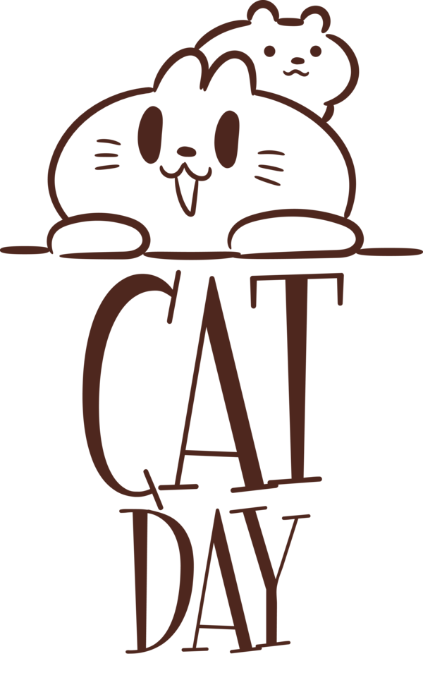 Transparent International Cat Day Line art Meter Line for Cat Day for International Cat Day
