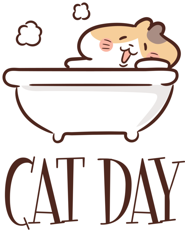 Transparent International Cat Day Cartoon Meter Line for Cat Day for International Cat Day