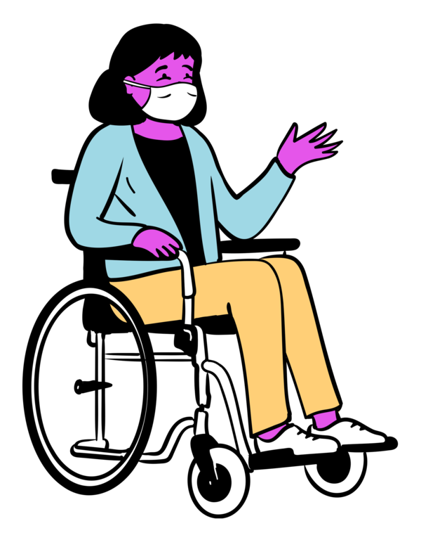 Transparent World Health Day Wheelchair Sitting Logo for Wearing Medical Masks for World Health Day