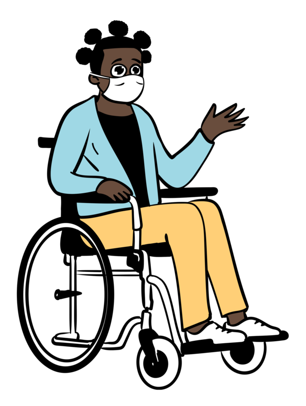 Transparent World Health Day Wheelchair Sitting Adobe Illustrator for Wearing Medical Masks for World Health Day