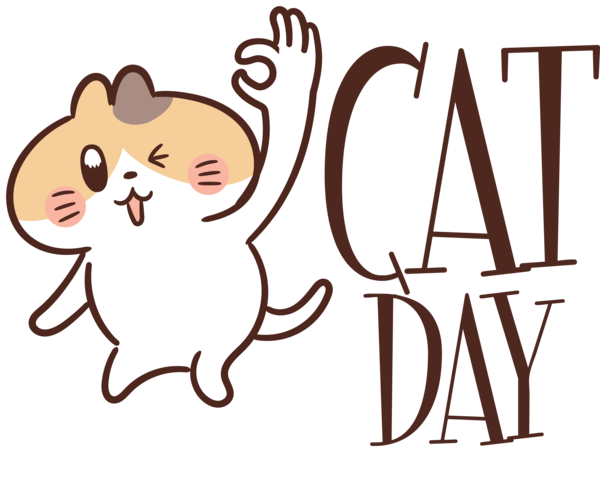 Transparent International Cat Day Cat Dog Cartoon for Cat Day for International Cat Day