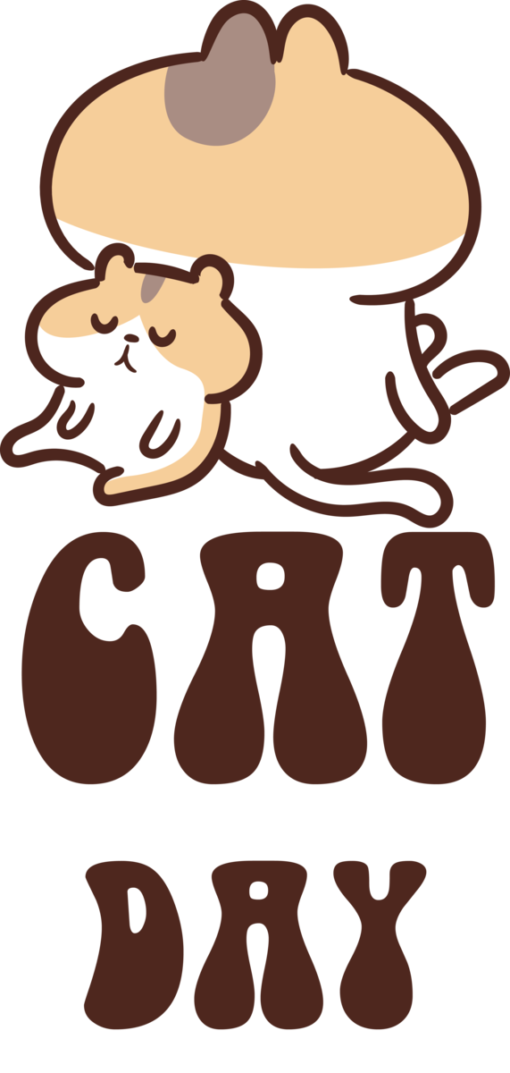 Transparent International Cat Day Cartoon Headgear Text for Cat Day for International Cat Day