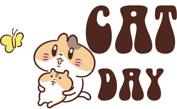 Transparent International Cat Day Dog Cartoon Logo for Cat Day for International Cat Day