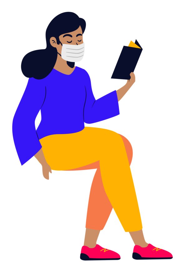 Transparent world health day Cartoon Yellow Male for Wearing Medical Masks for World Health Day