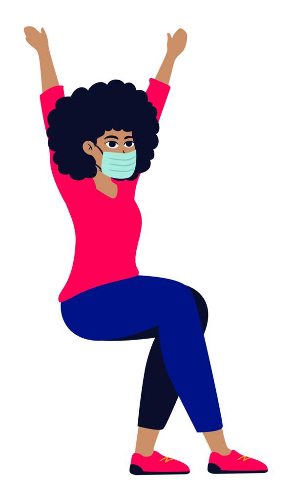 Transparent world health day Clothing Cartoon Character for Wearing Medical Masks for World Health Day