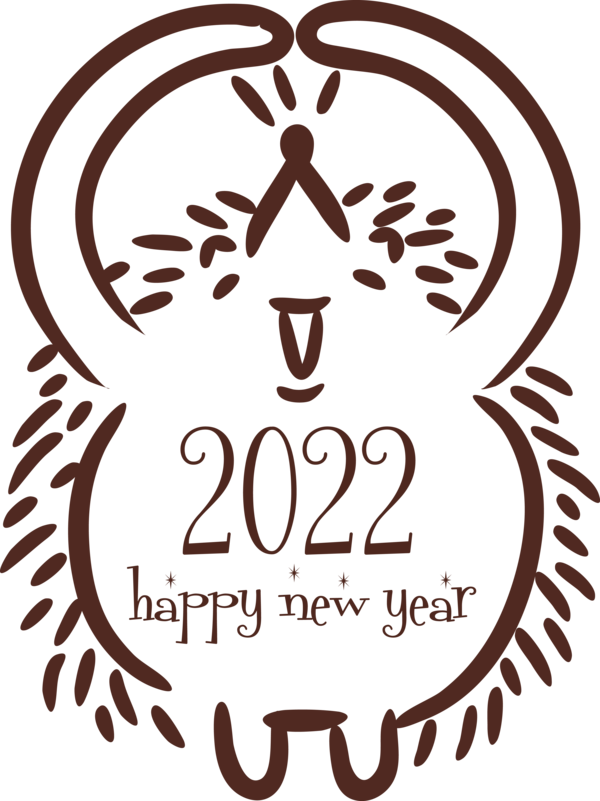 Transparent New Year Visual arts Logo Black and white for Happy New Year 2022 for New Year