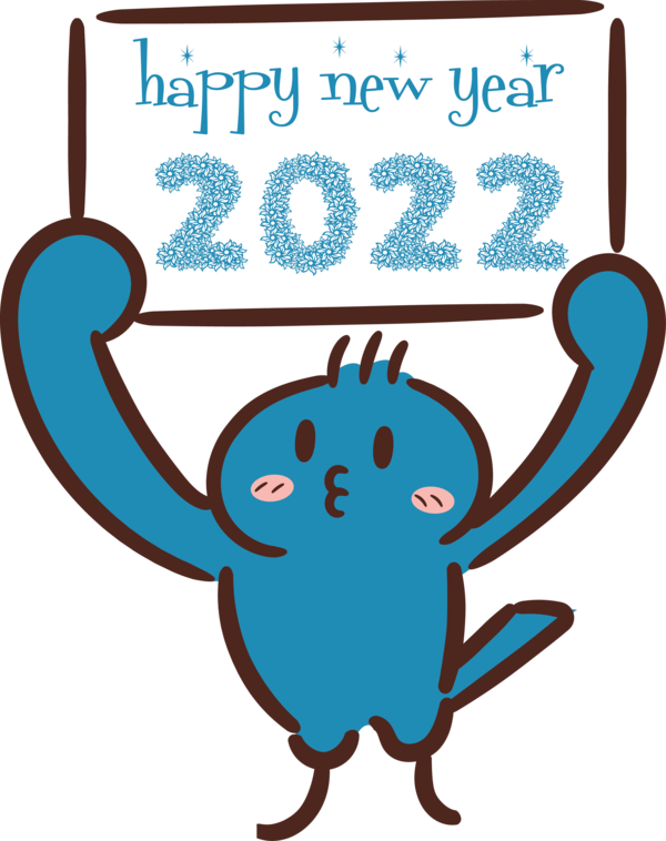 Transparent New Year Cartoon Line Meter for Happy New Year 2022 for New Year
