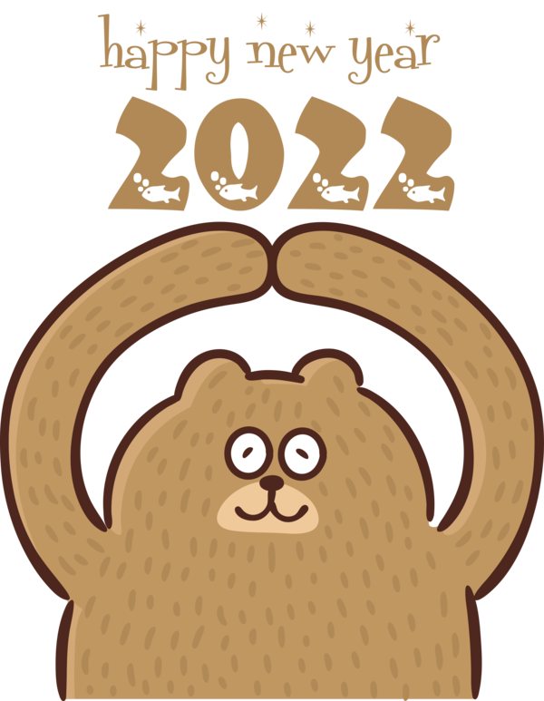 Transparent New Year Cartoon Cat Cat-like for Happy New Year 2022 for New Year