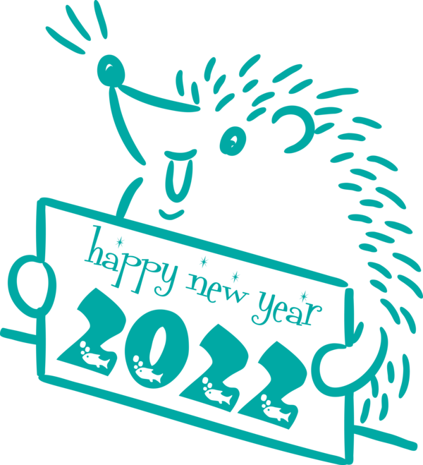 Transparent New Year Line art Logo Black and white for Happy New Year 2022 for New Year