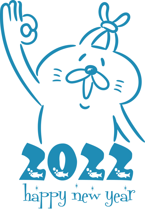 Transparent New Year Dog Line art Meter for Happy New Year 2022 for New Year