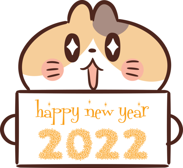 Transparent New Year Logo Cartoon Line for Happy New Year 2022 for New Year