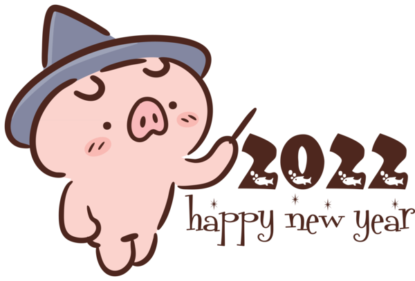 Transparent New Year Snout Cartoon Logo for Happy New Year 2022 for New Year