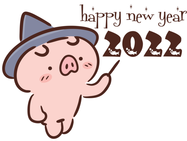 Transparent New Year Meter Cartoon Snout for Happy New Year 2022 for New Year