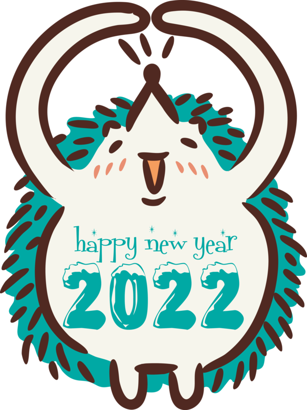Transparent New Year Meter Teal Tree for Happy New Year 2022 for New Year